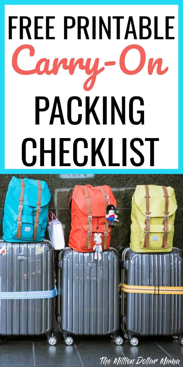 Carry On Packing Checklist Printable