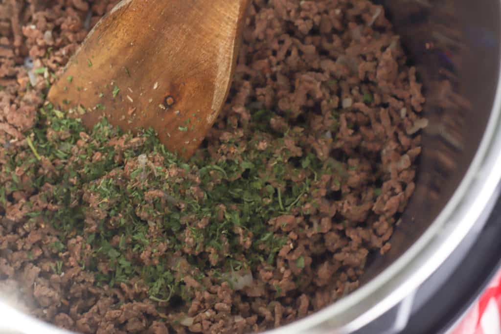 Ground beef with parsley