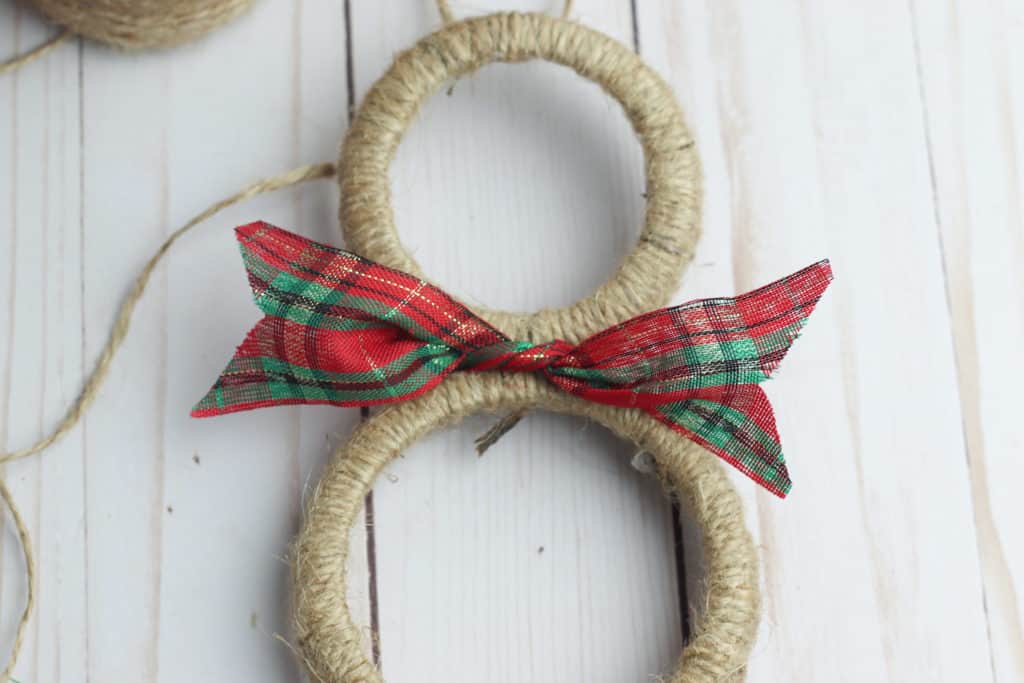 Twine-wrapped Mason Jar Lid Ring with Ribbon