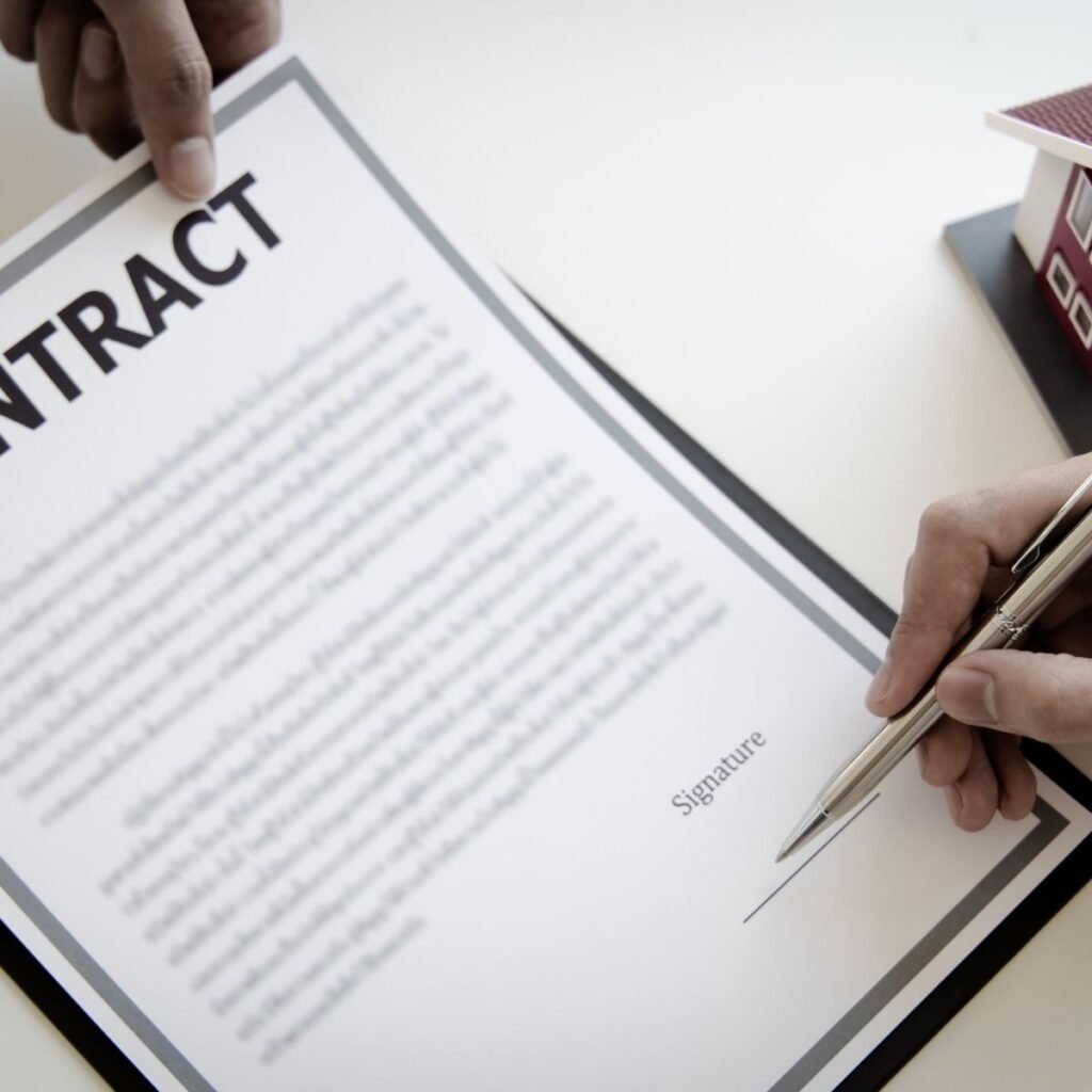 signing a contract