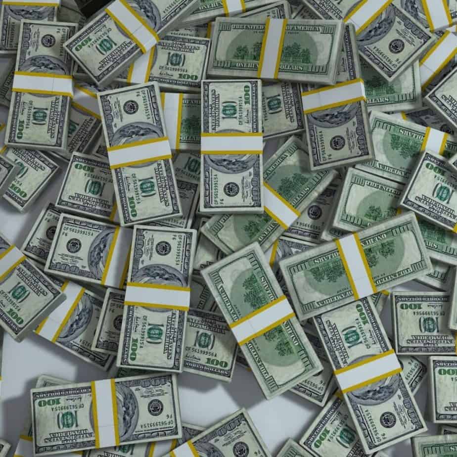a pile of bundles up money