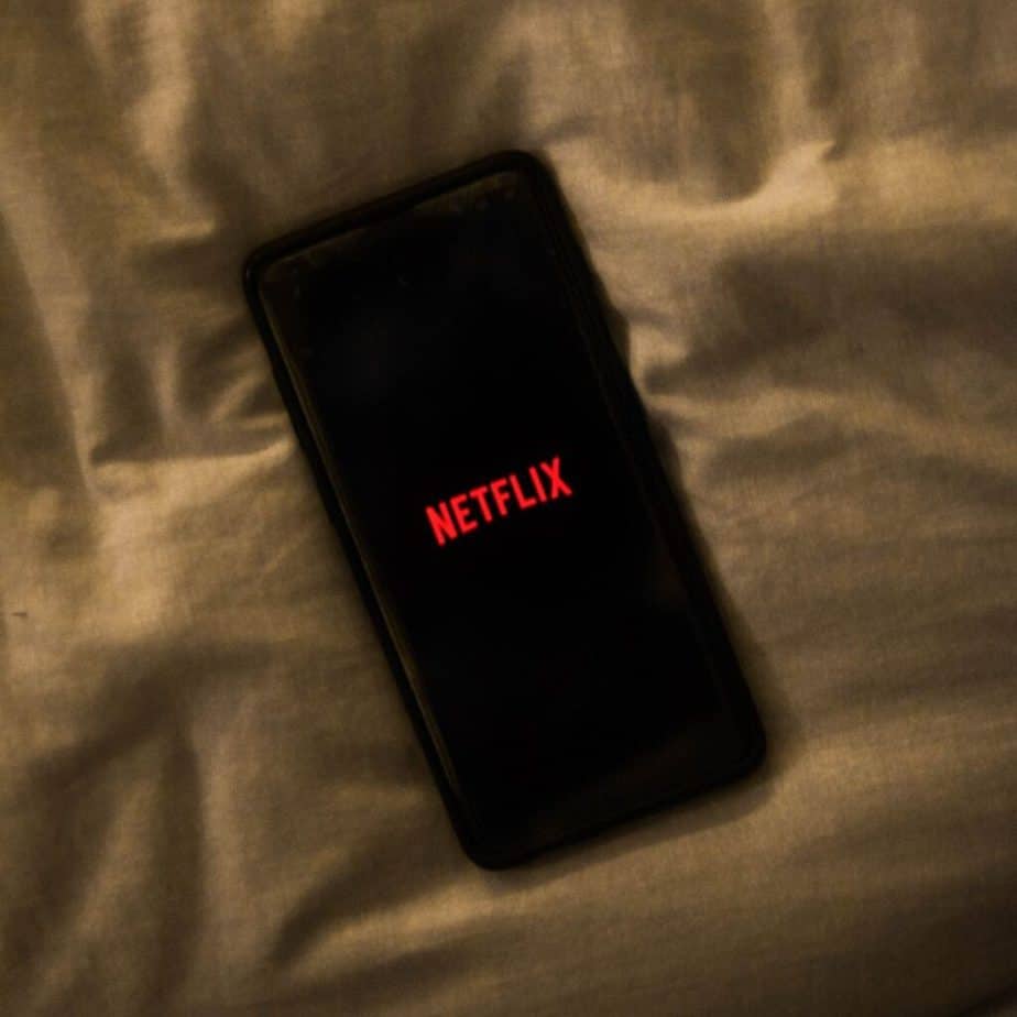 a msartphone with netflix on the screen
