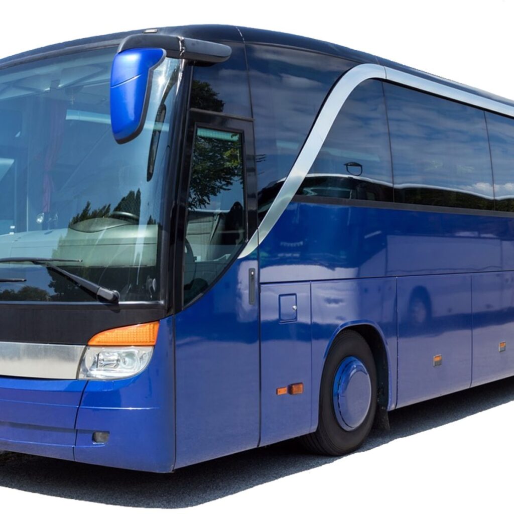a blue bus